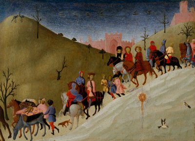 Die Reise der Heiligen Drei Könige, ca. 1433-5 von Stefano Sassetta